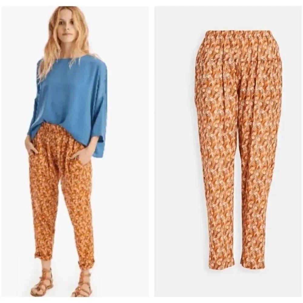 Xirena Payton Lauren Print High Waist Slouch Pants M NWOT